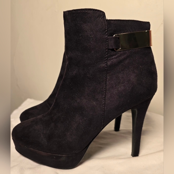 H&M Shoes - H&M Black Suede Ankle Booties with Metal Accent 7